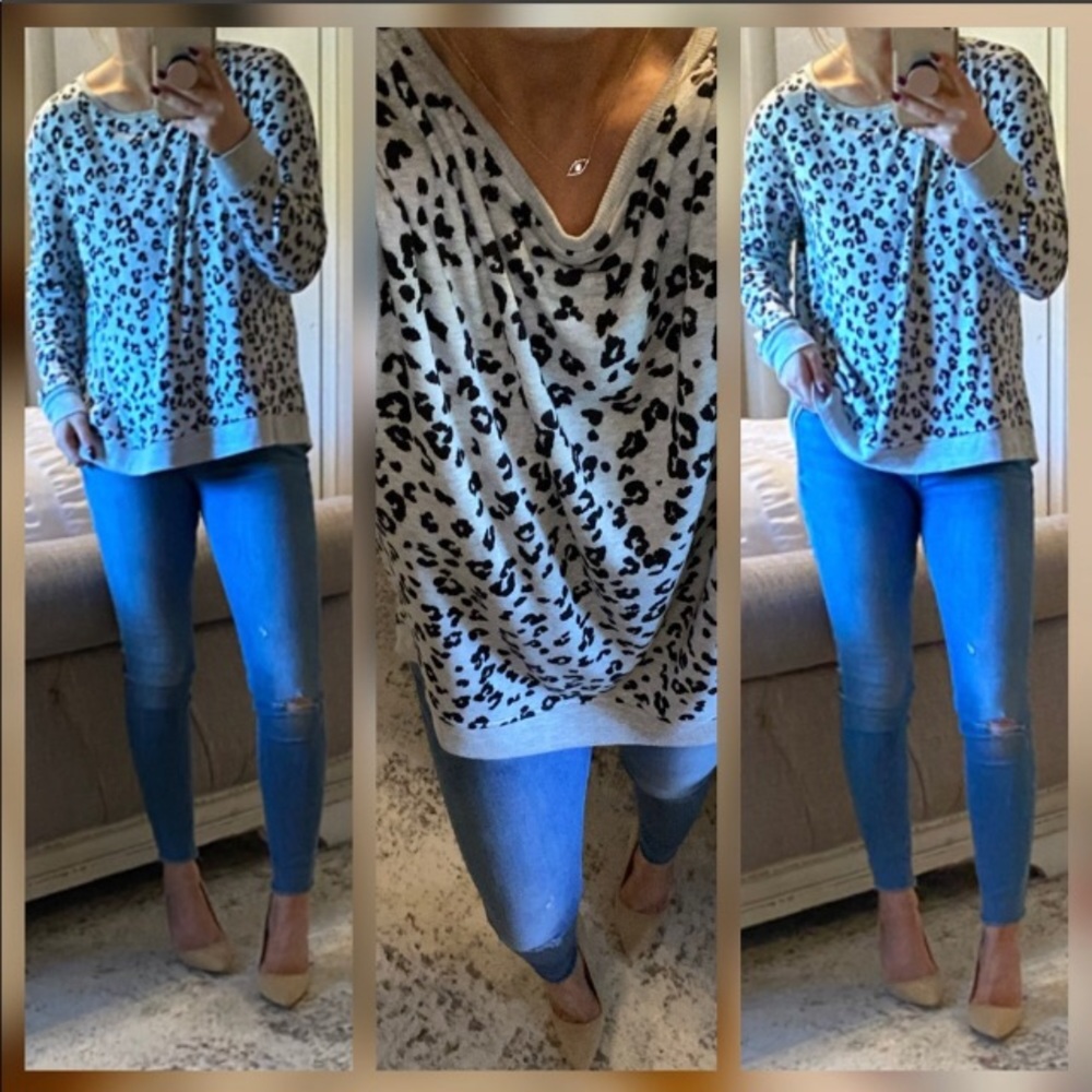 🆕Leopard print sweatshirt, NWT.